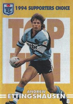 1994 Dynamic Rugby League Series 2 - Top Ten Supporters Choice #S8 Andrew Ettingshausen Front